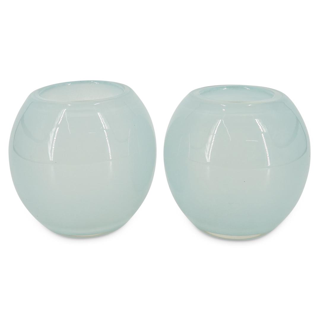 (2 Pc) Pair of Henry Dean Hand-Blown Art Glass Vases (1 of 7)