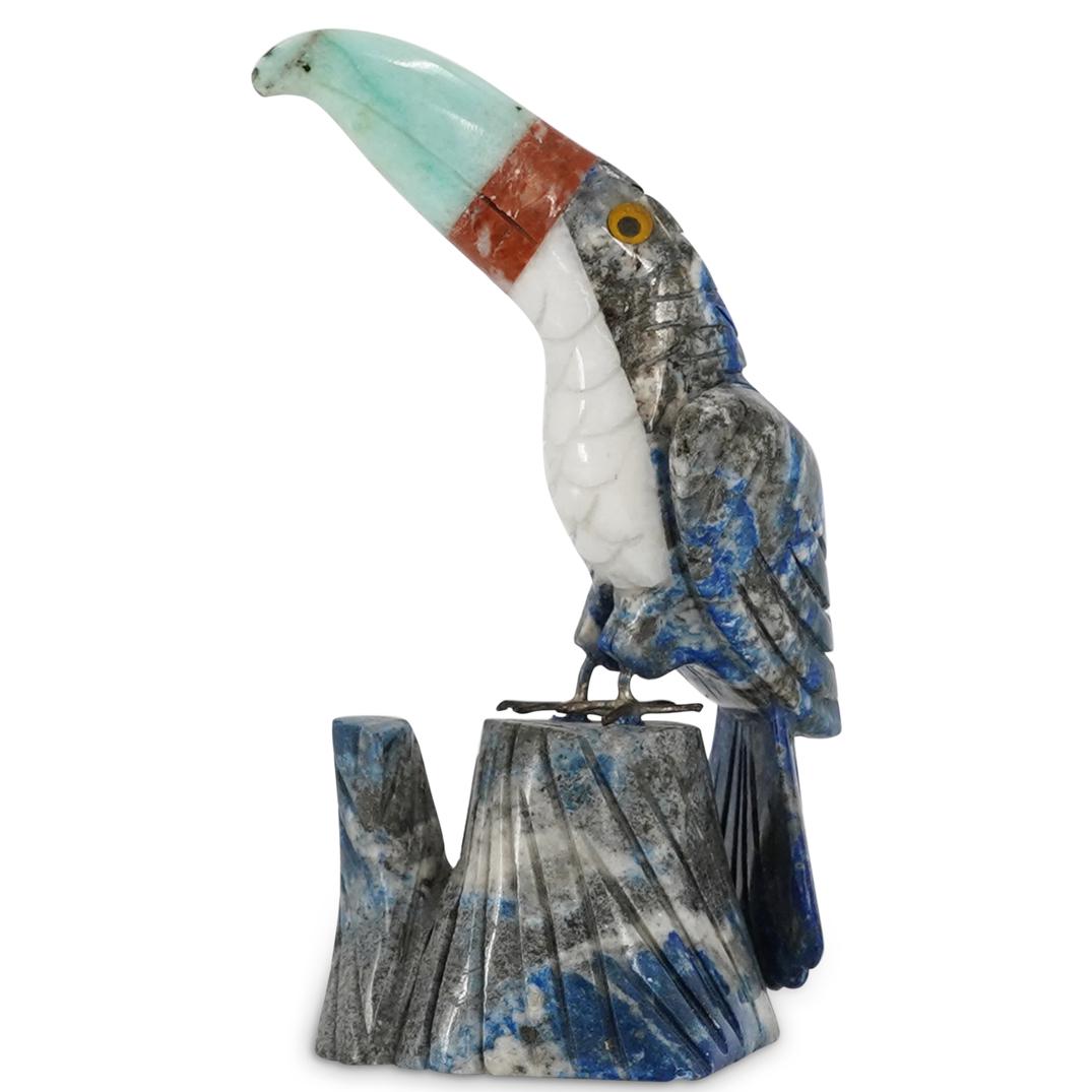 Lapis Lazuli Carved Figural Toucan (1 of 6)