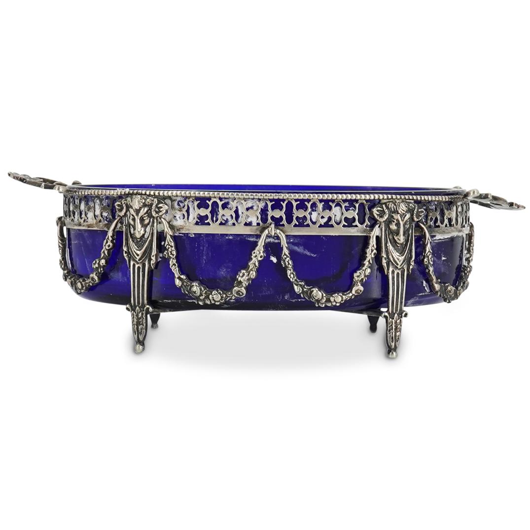 Sterling Silver & Cobalt Blue Footed Bowl (1 of 5)