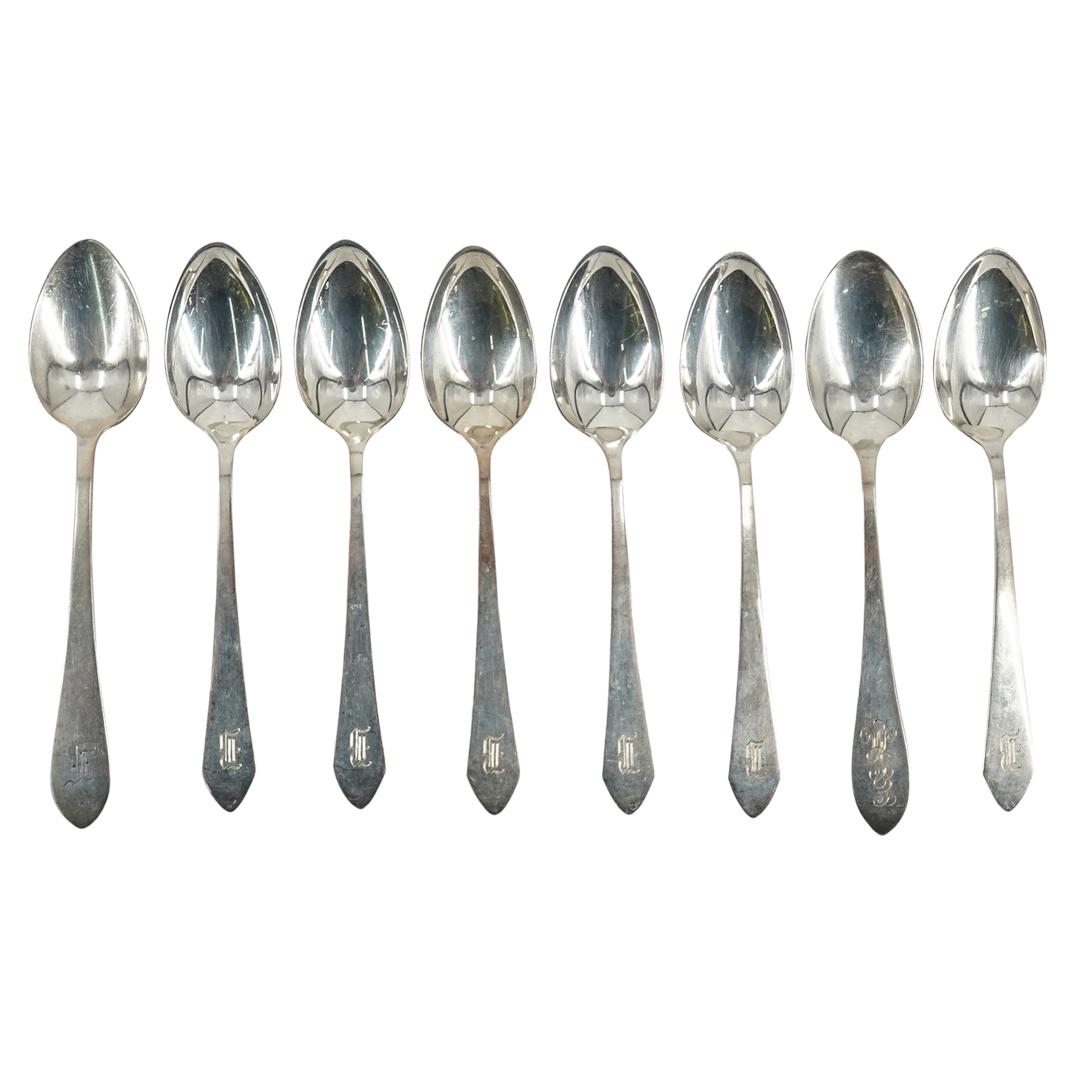 (8 Pcs) Sterling Silver Tea Spoons Set (1 of 6)