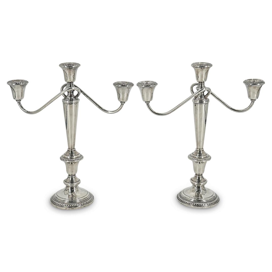 (2 Pc) Pair of Amston Reinforced Sterling Candelabras (1 of 6)