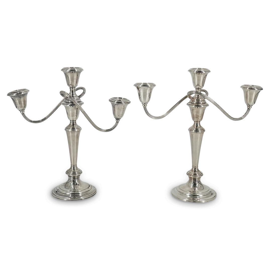 (2 Pc) Gorham Reinforced Sterling Silver Candelabras (1 of 6)
