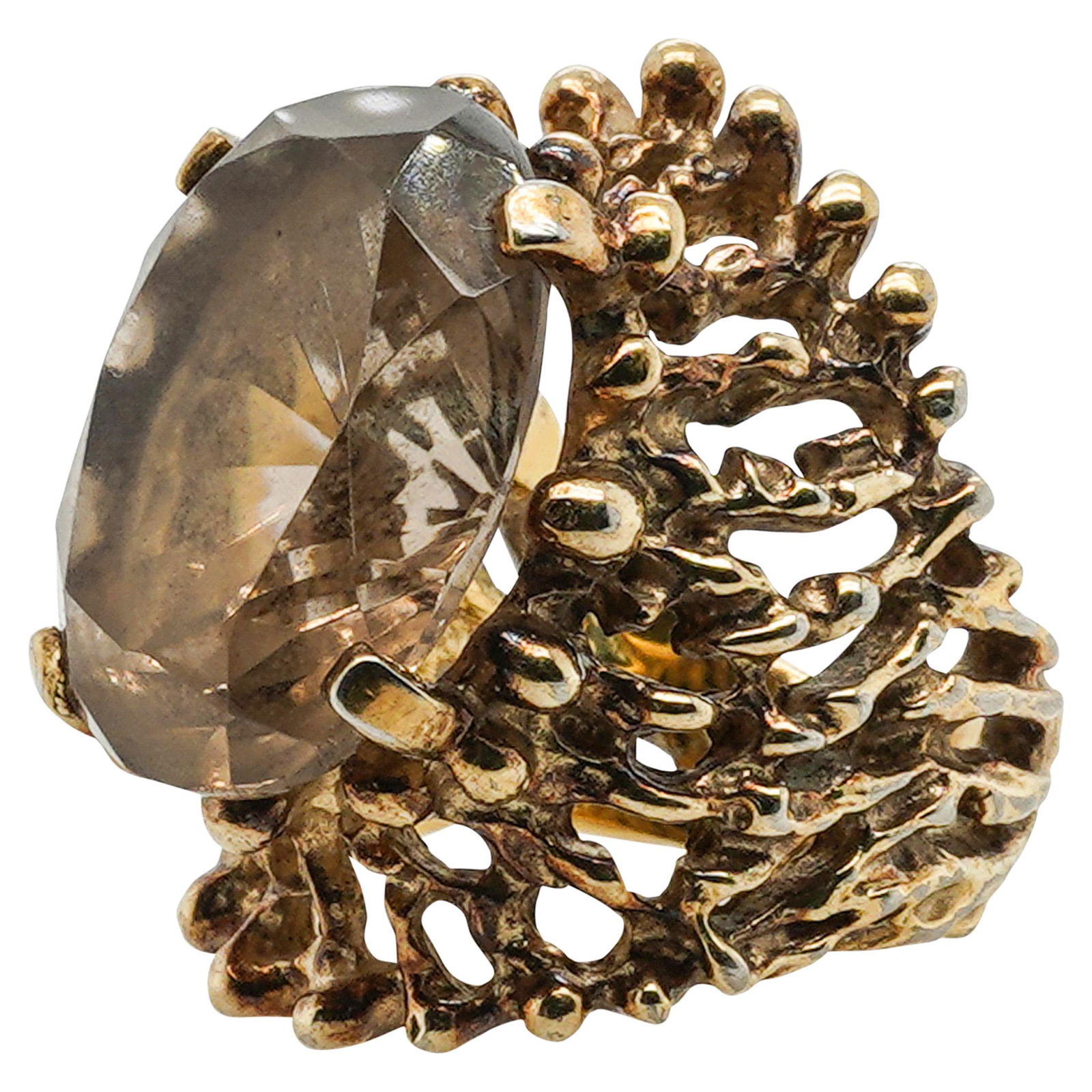 Gilt Sterling Silver Ring w/ Topaz Stone (1 of 4)