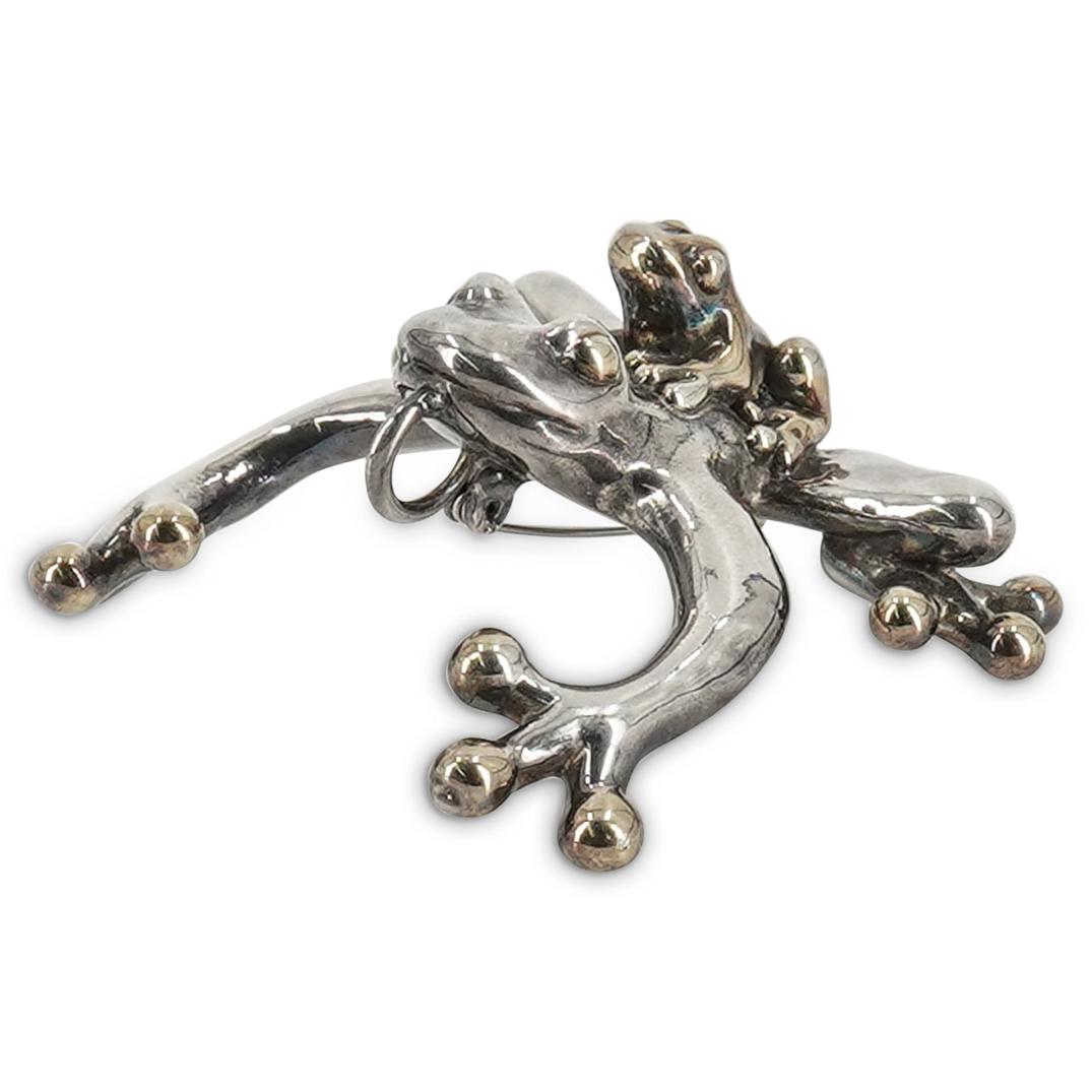 Vintage Sterling Frog Brooch Pendant (1 of 4)