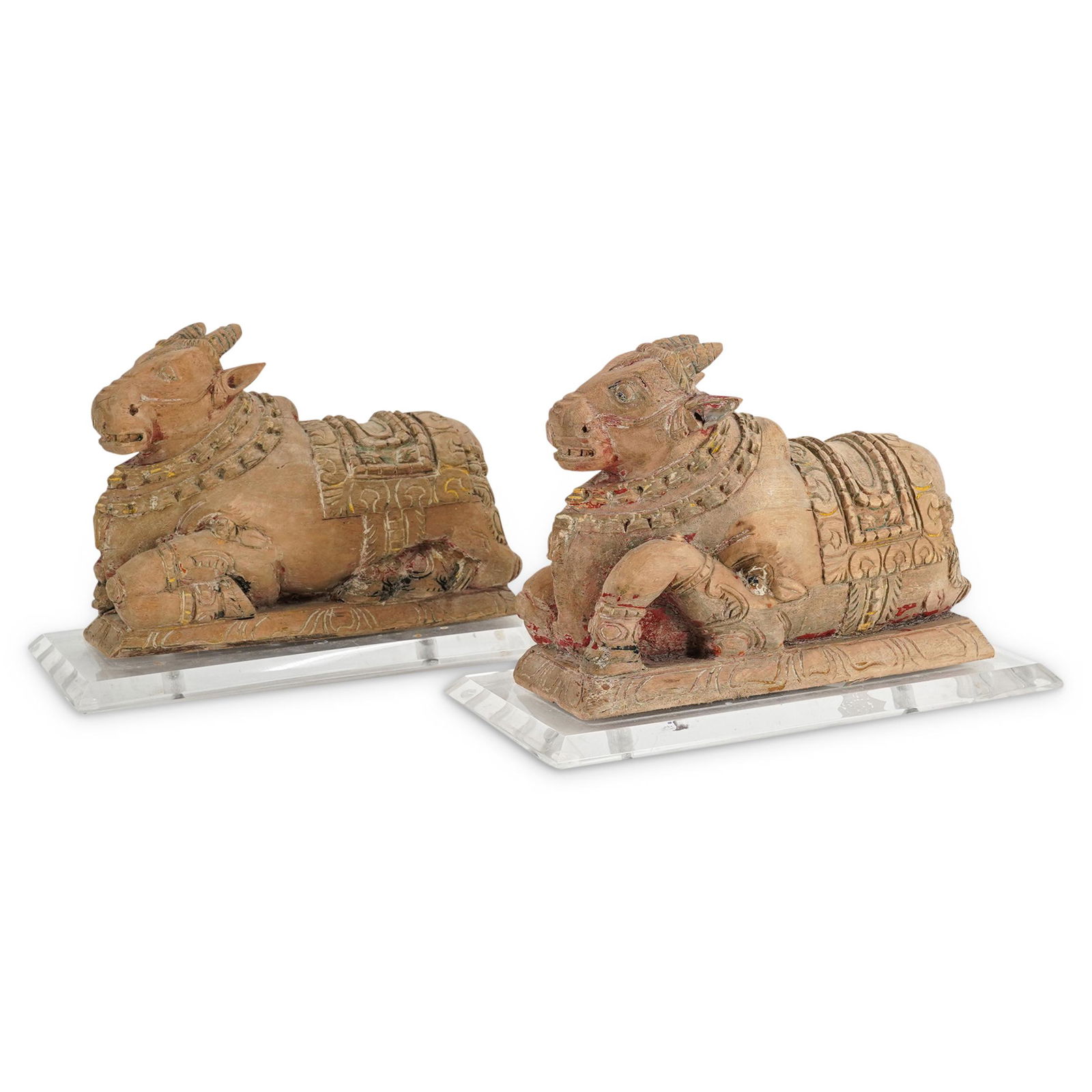 Pair of Hindu Style Carved Wood Nandi (1 of 7)