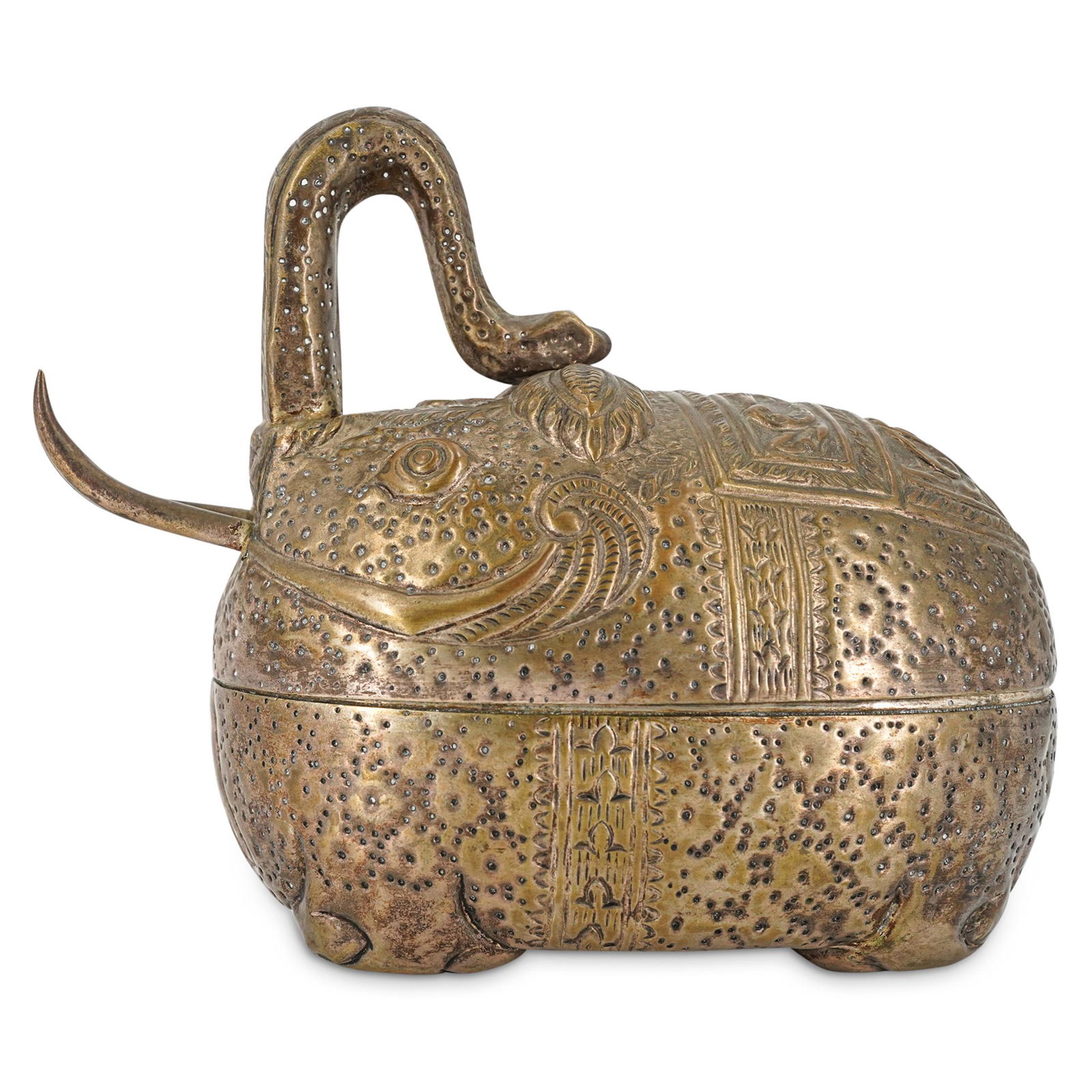Cambodian Silver & Brass Repousse Betel Box (1 of 6)