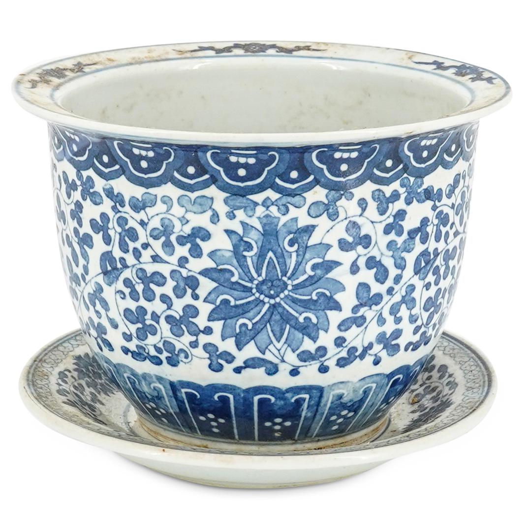 Chinese Blue & White Glazed Porcelain Planter (1 of 9)