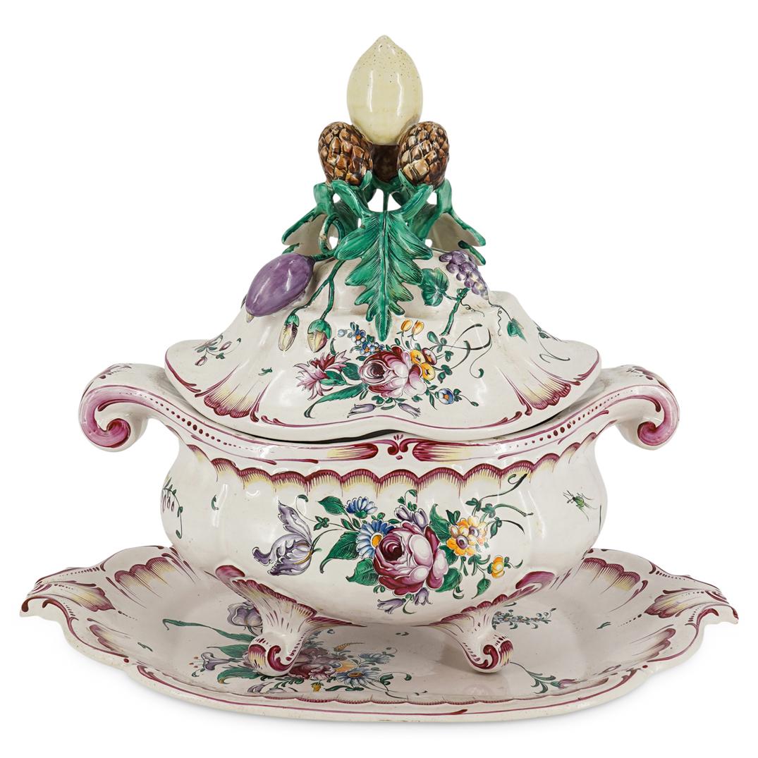 Large French Provencal Faience Porcelain Tureen (1 of 11)