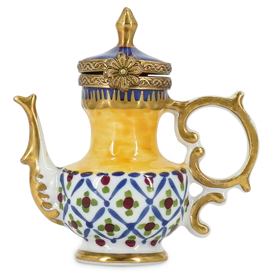 Limoges Teapot Porcelain Trinket Lidded Box (1 of 4)