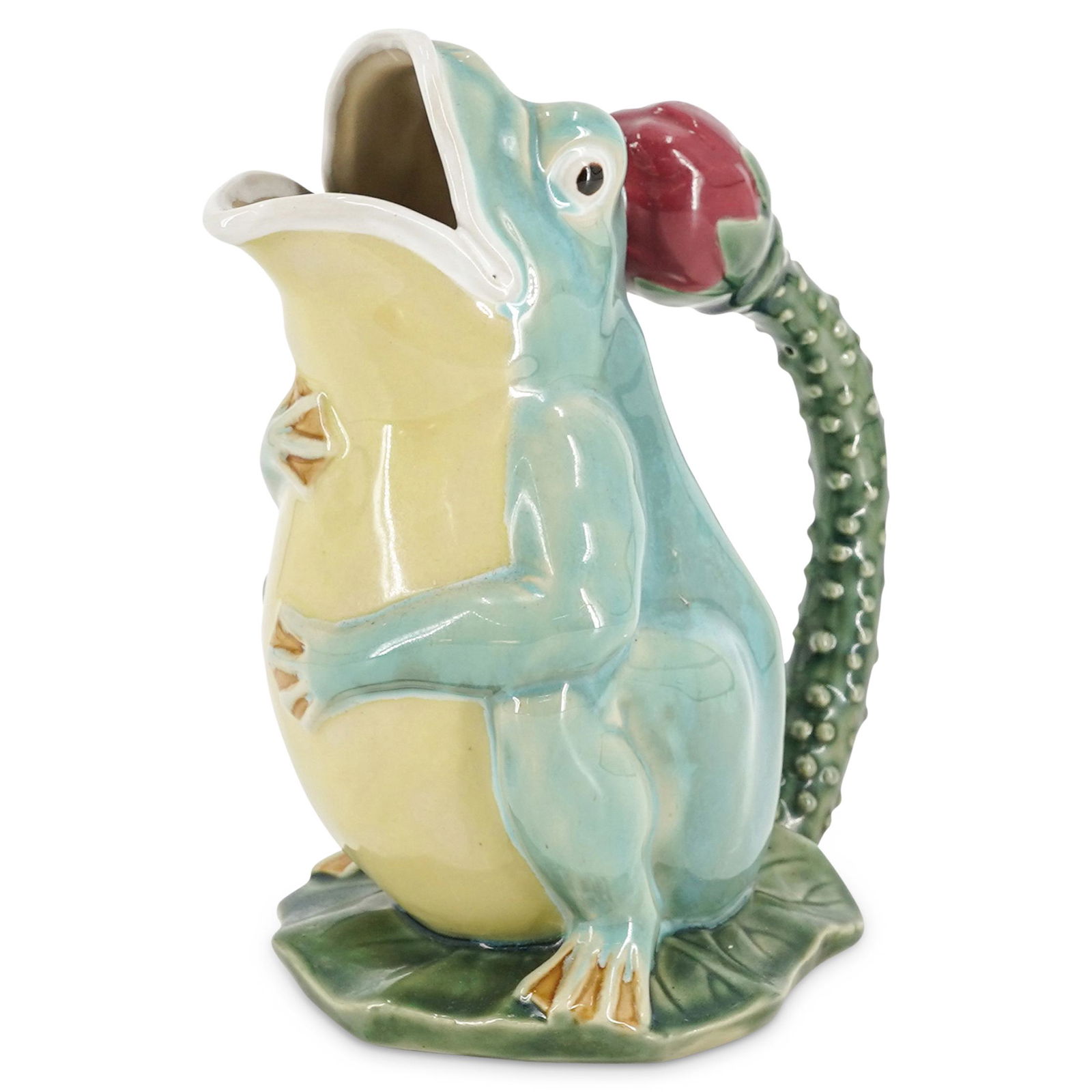 Frog Glazed Pottery Pitcher (1 of 6)