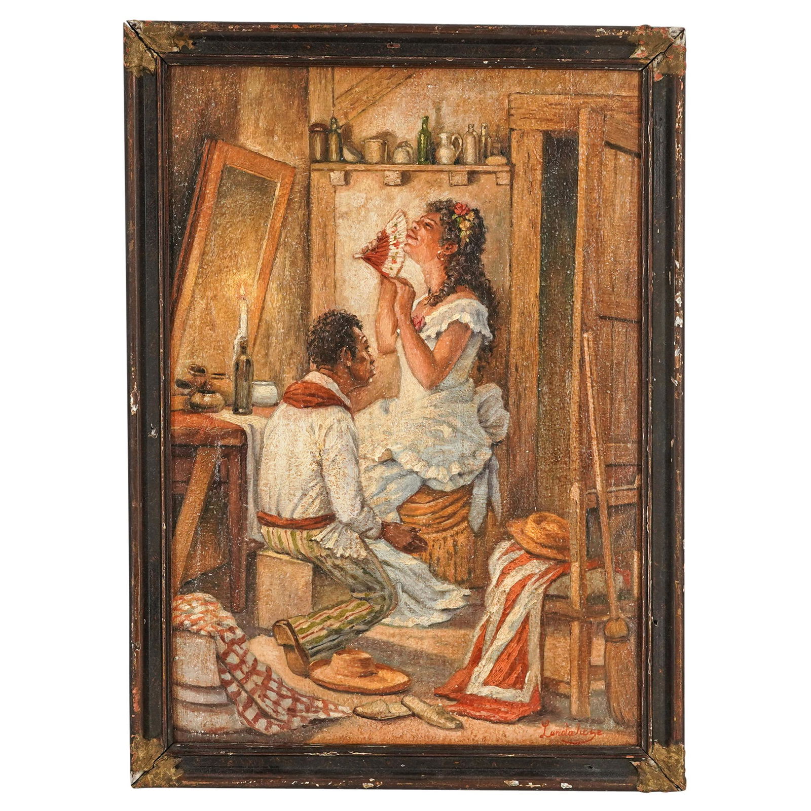 Antique Landaluze (Spanish Cuban 1828-1889) Oil (1 of 7)