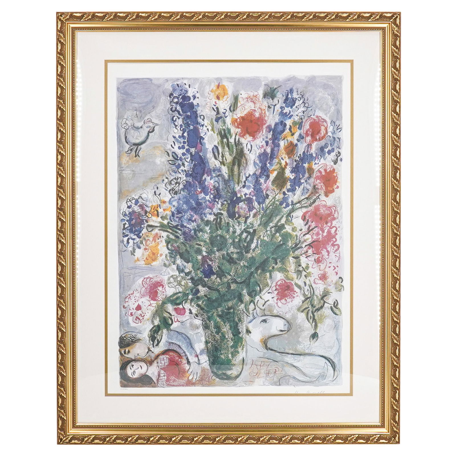 Marc Chagall (1887-1985) "Les Lupins Bleu" Lithograph (1 of 10)