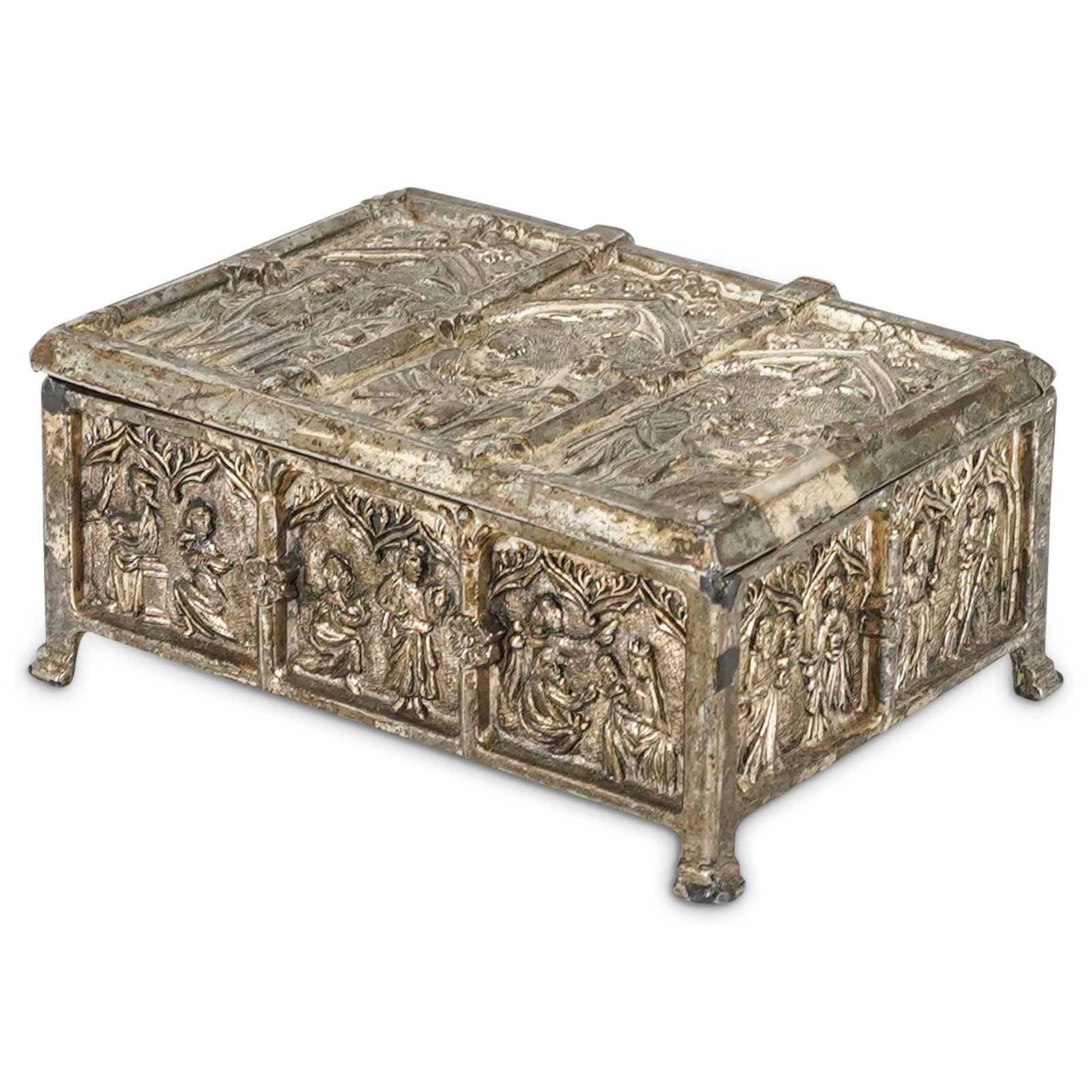 Victorian Brass Gothic Revival Casket (1 of 7)