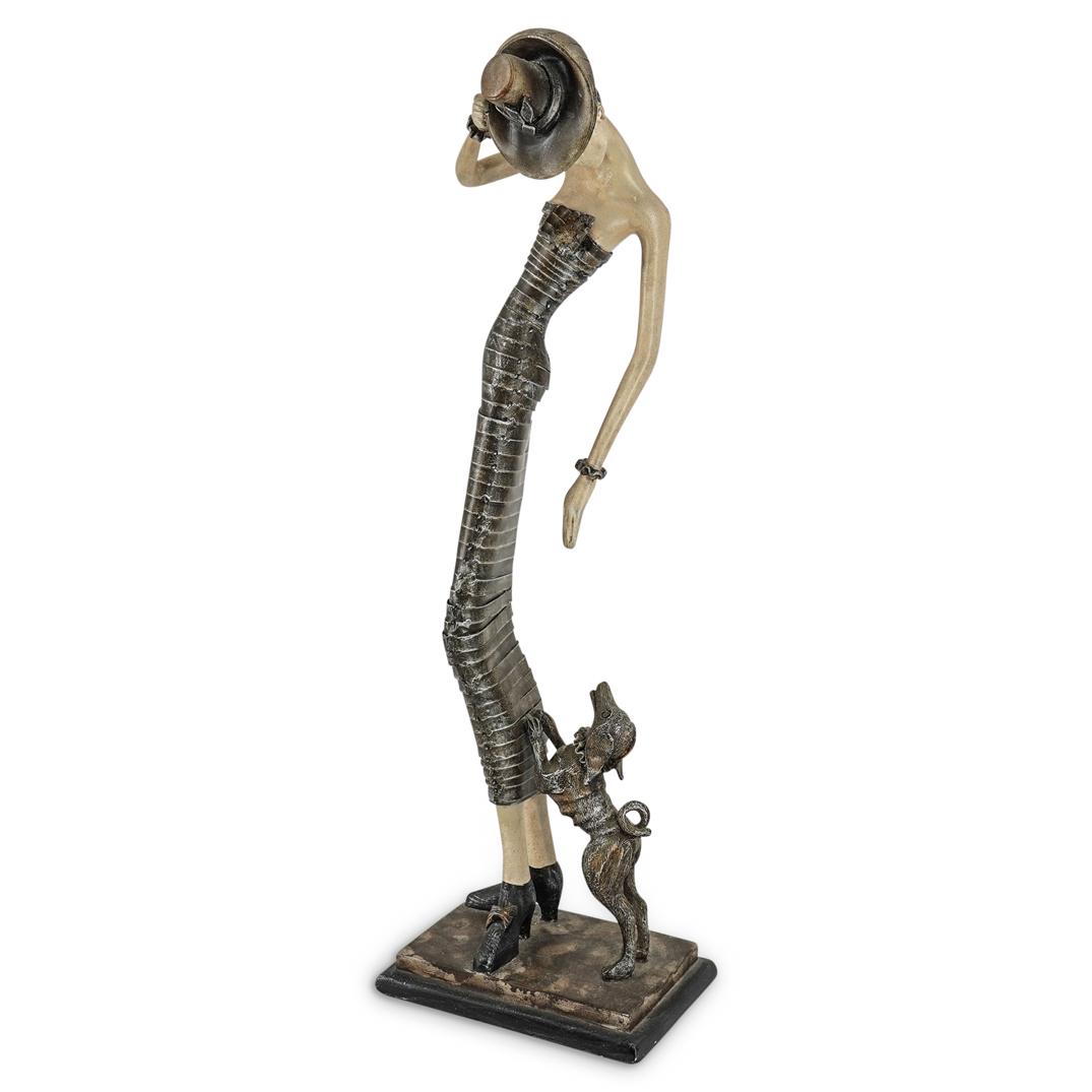 Fashionable "Lady with Dog" Figural Sculpture (1 of 7)