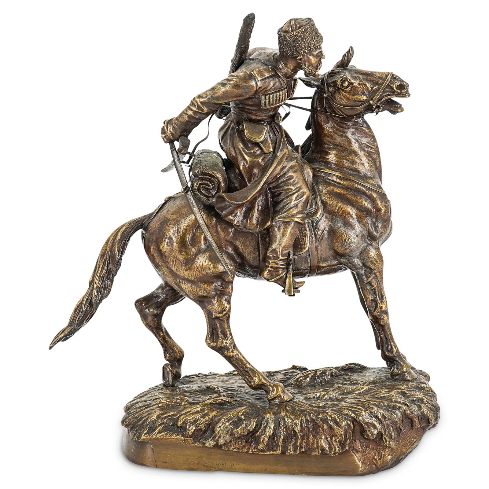 Signed Russian Bronze Cossack Rider On Horse Bronze (1 of 8)