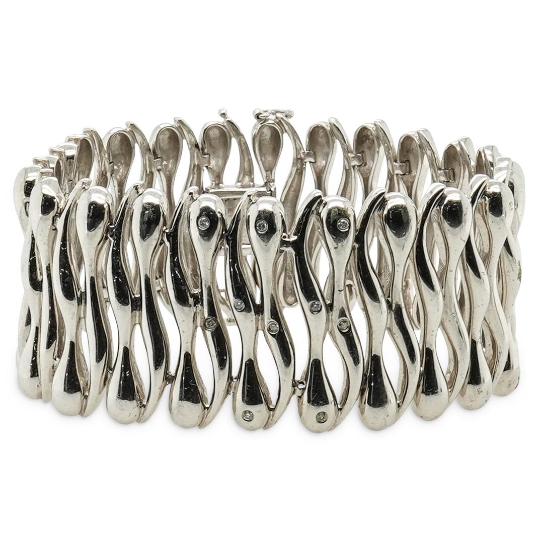 Designer Sterling Silver and Diamond Bracelet (1 of 5)