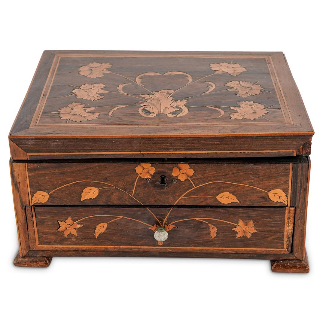 Marquetry Inlaid Handmade Wood Box (1 of 8)