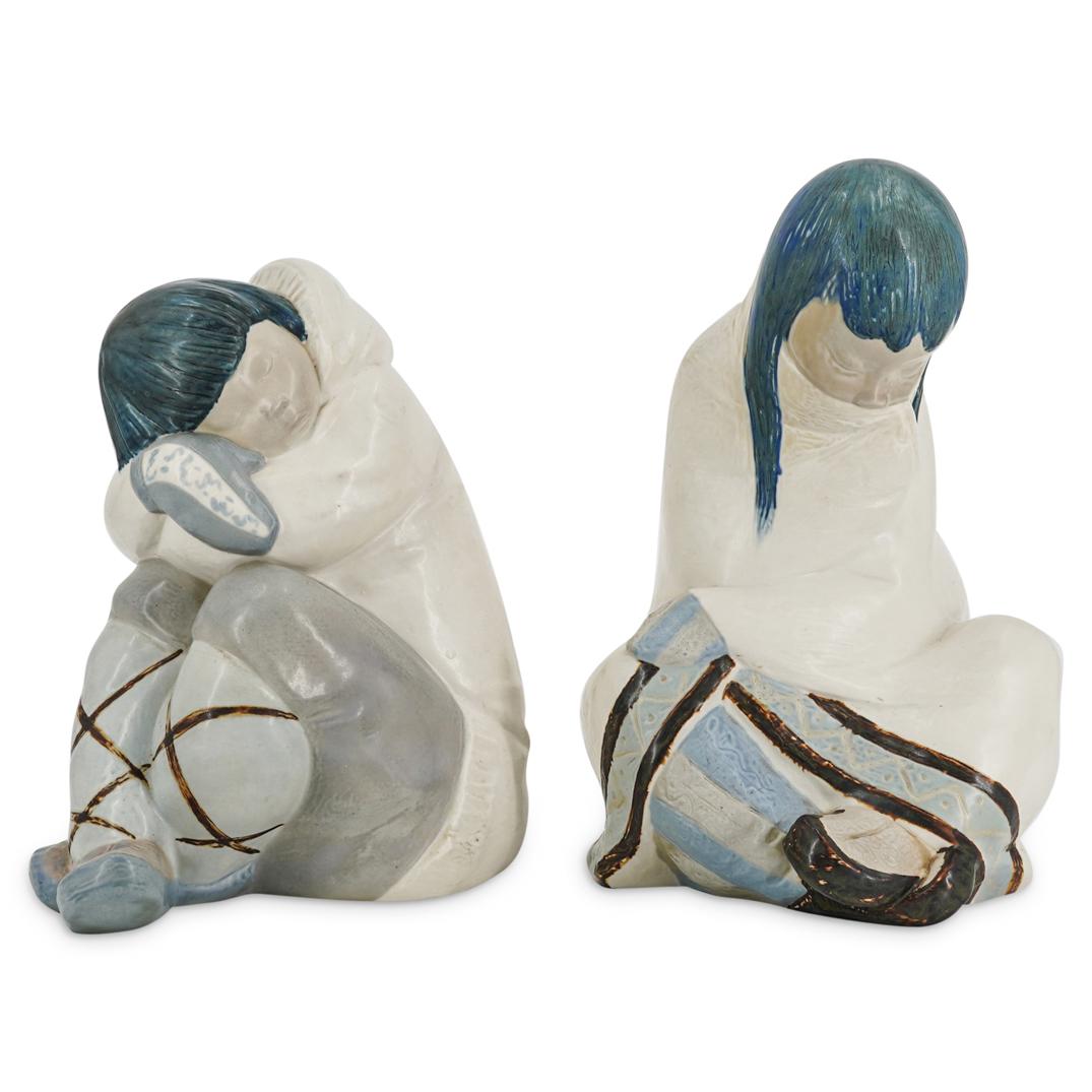 (2 Pc) Eskimo Porcelain Lladros (1 of 12)