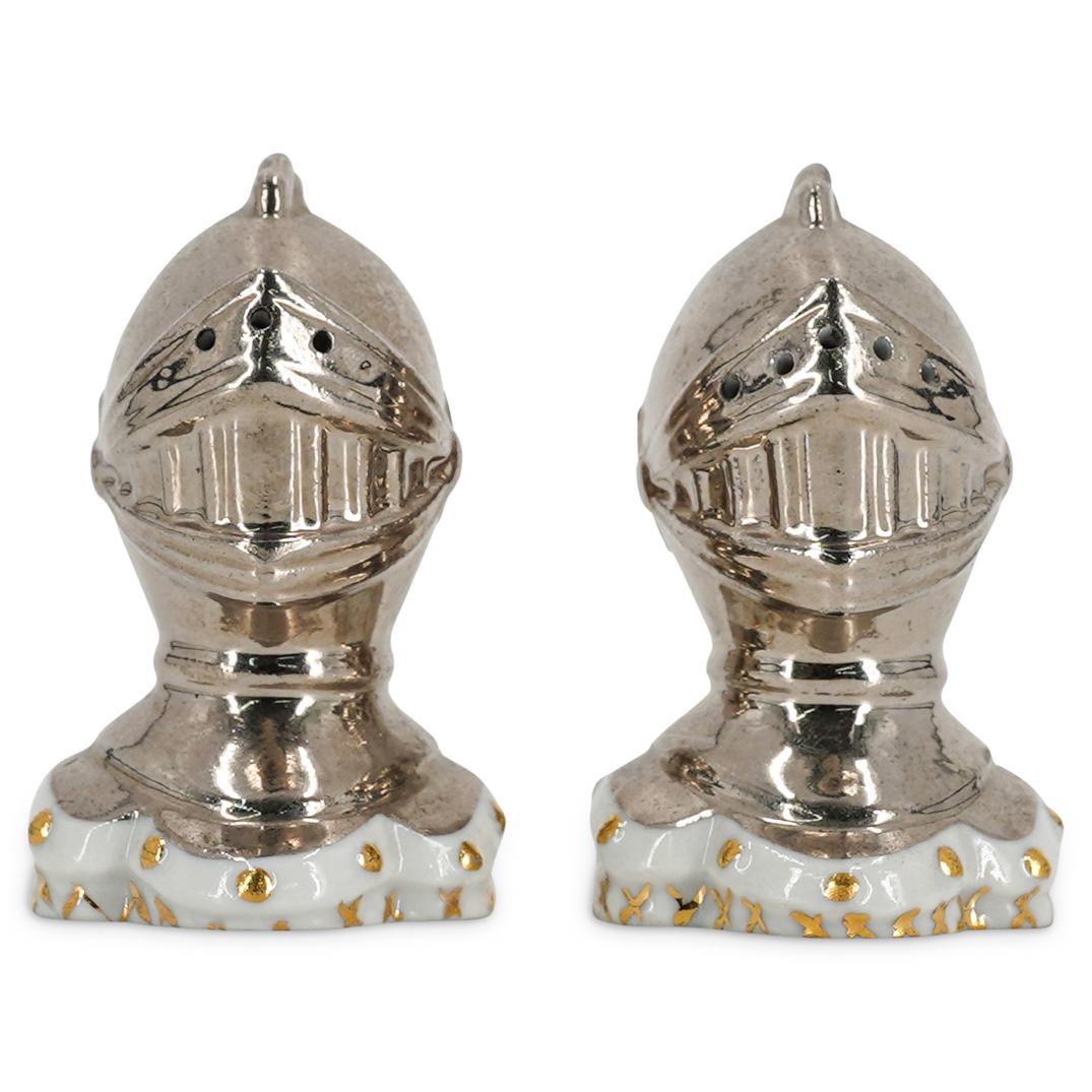 (2 Pc) Limoges Knights' Helmet Salt And Pepper Shakers (1 of 6)