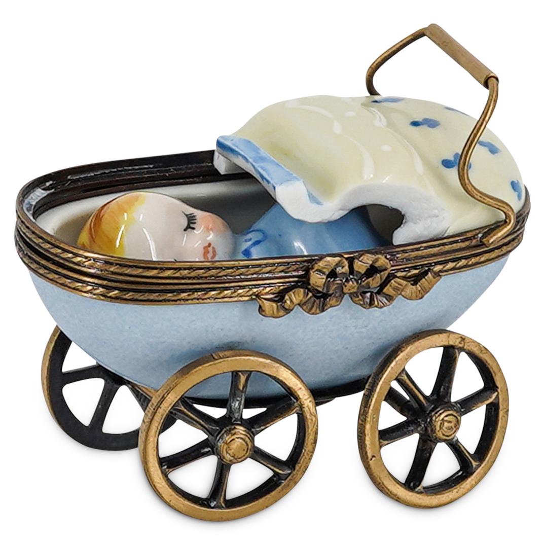 (2 Pc) Limoges Porcelain Baby-Themed Trinket Boxes (1 of 9)