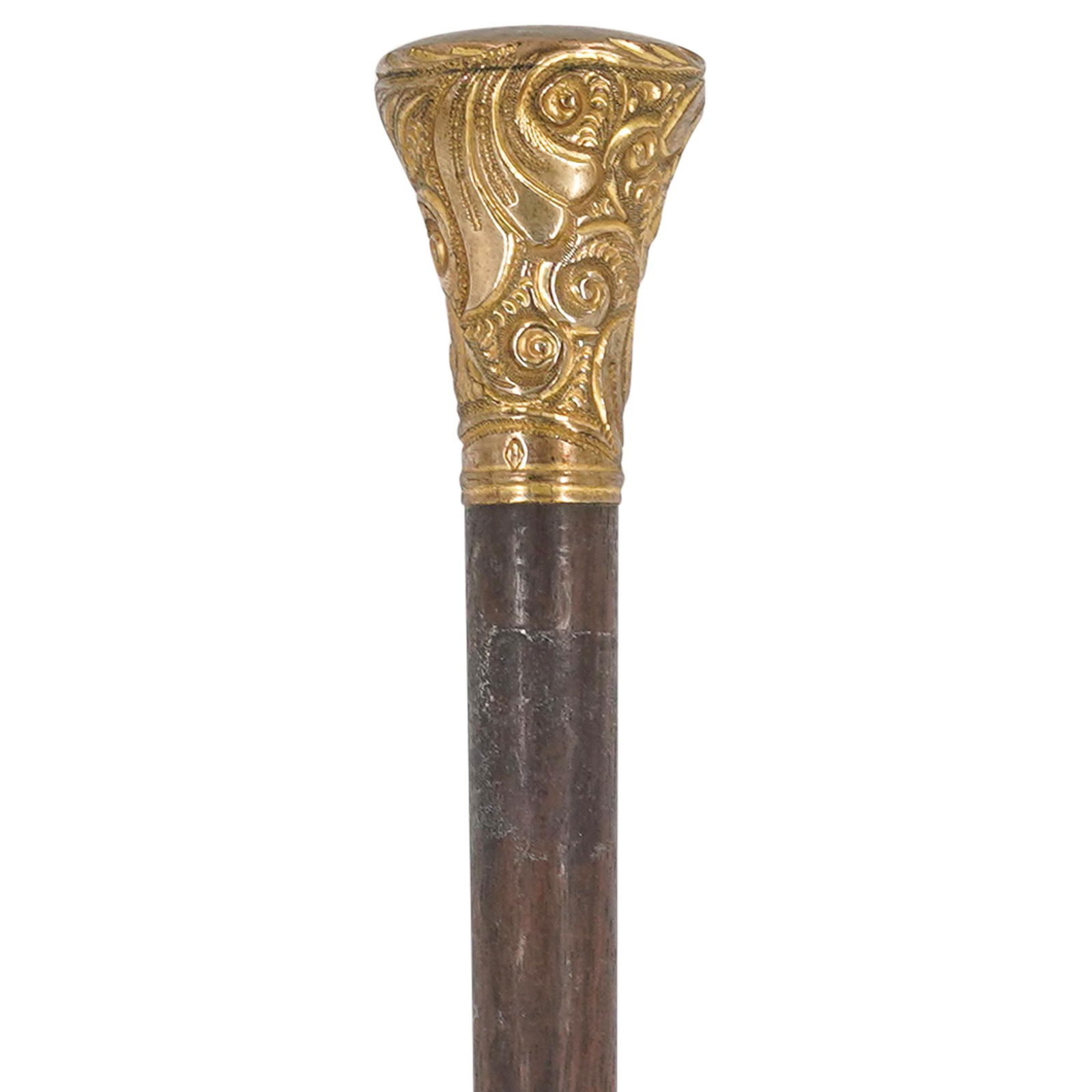 Victorian Gold Filled Wood Walking Cane (1 of 4)