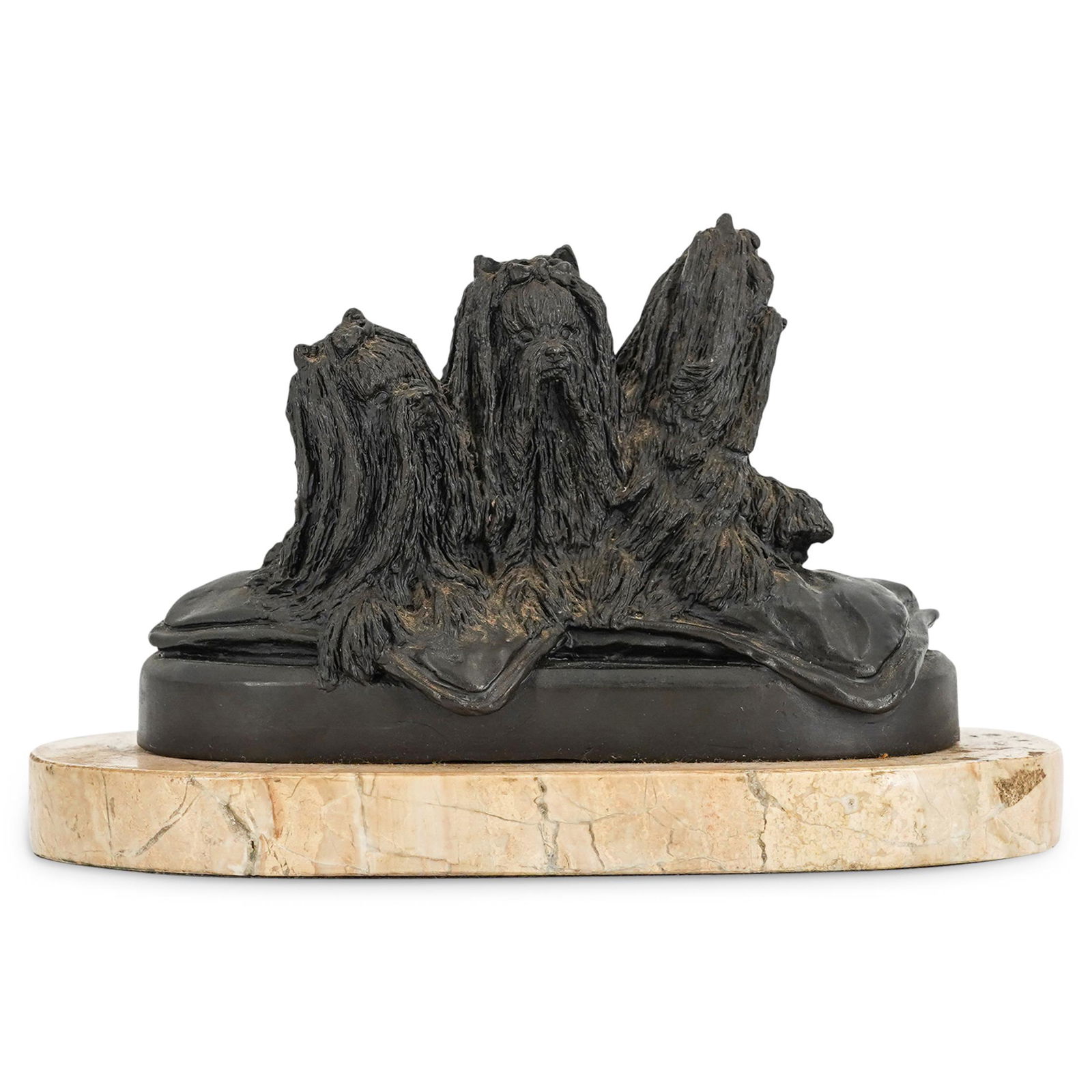 Signed Christine Baldwin Yorkie Bronze Sculpture (1 of 5)