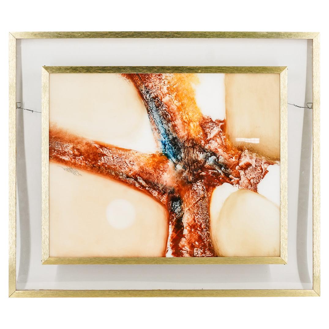 Signed Mid-Century Modern Painting On Plexiglass (1 of 6)