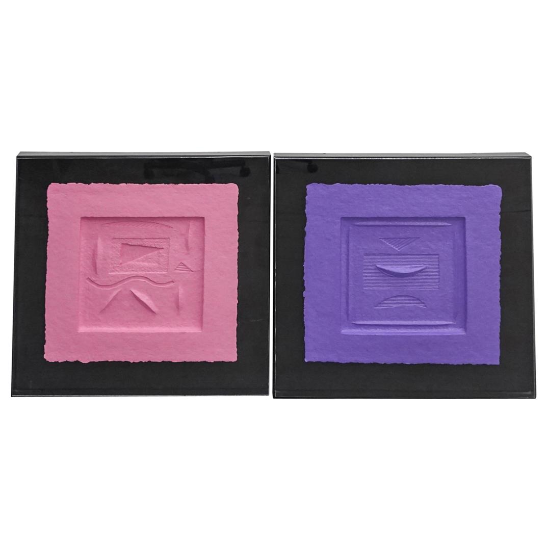 (2 Pc) Neil Loeb Mixed Media Abstract Art (1 of 6)