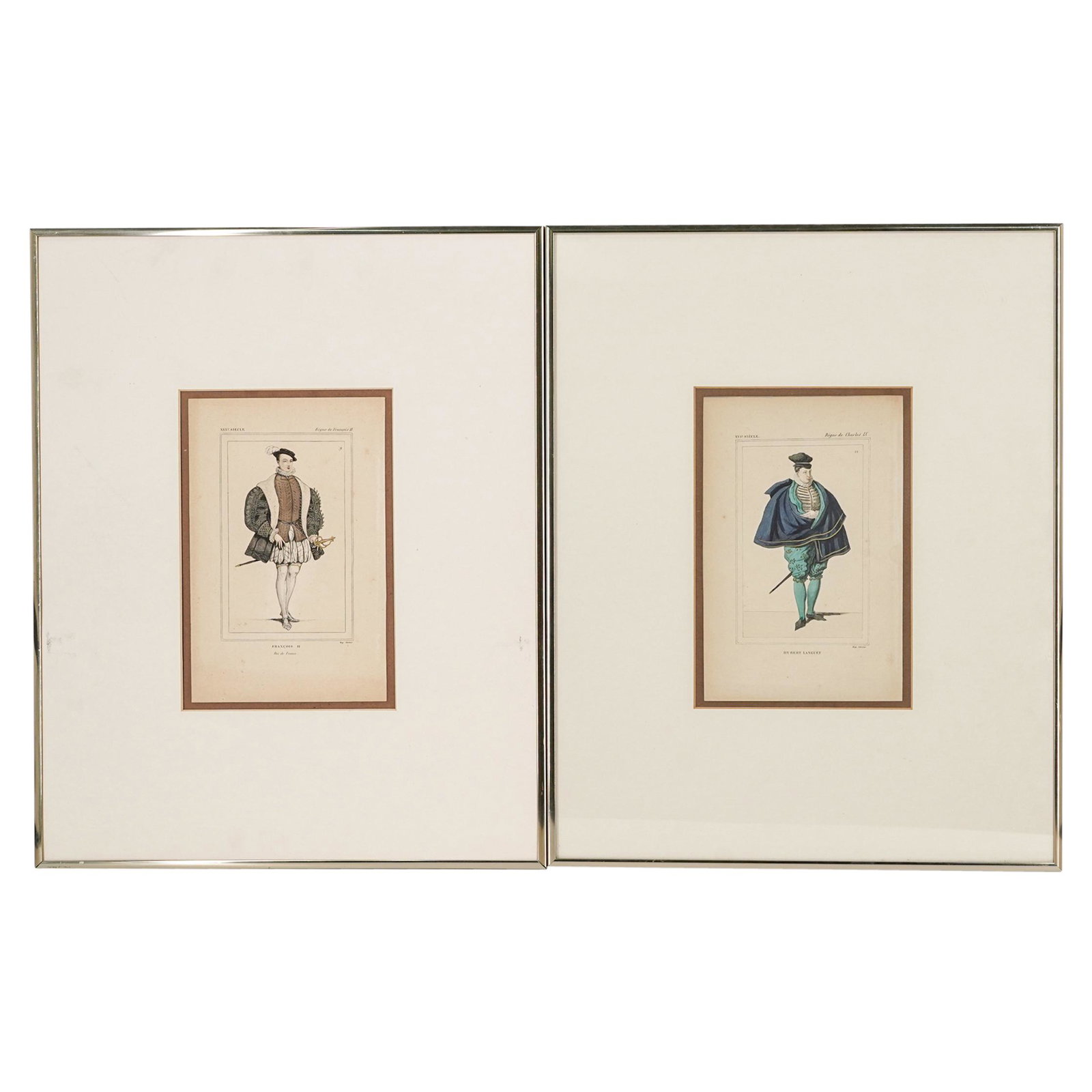 (2 Pc) 19th Century Hand-Colored French Engravings (1 of 9)