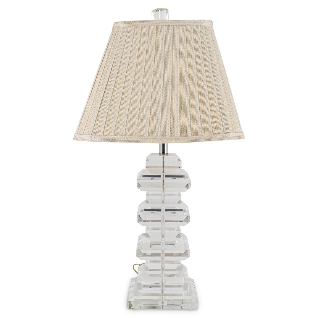 Karl Springer Style Clear Lucite Table Lamp (1 of 7)