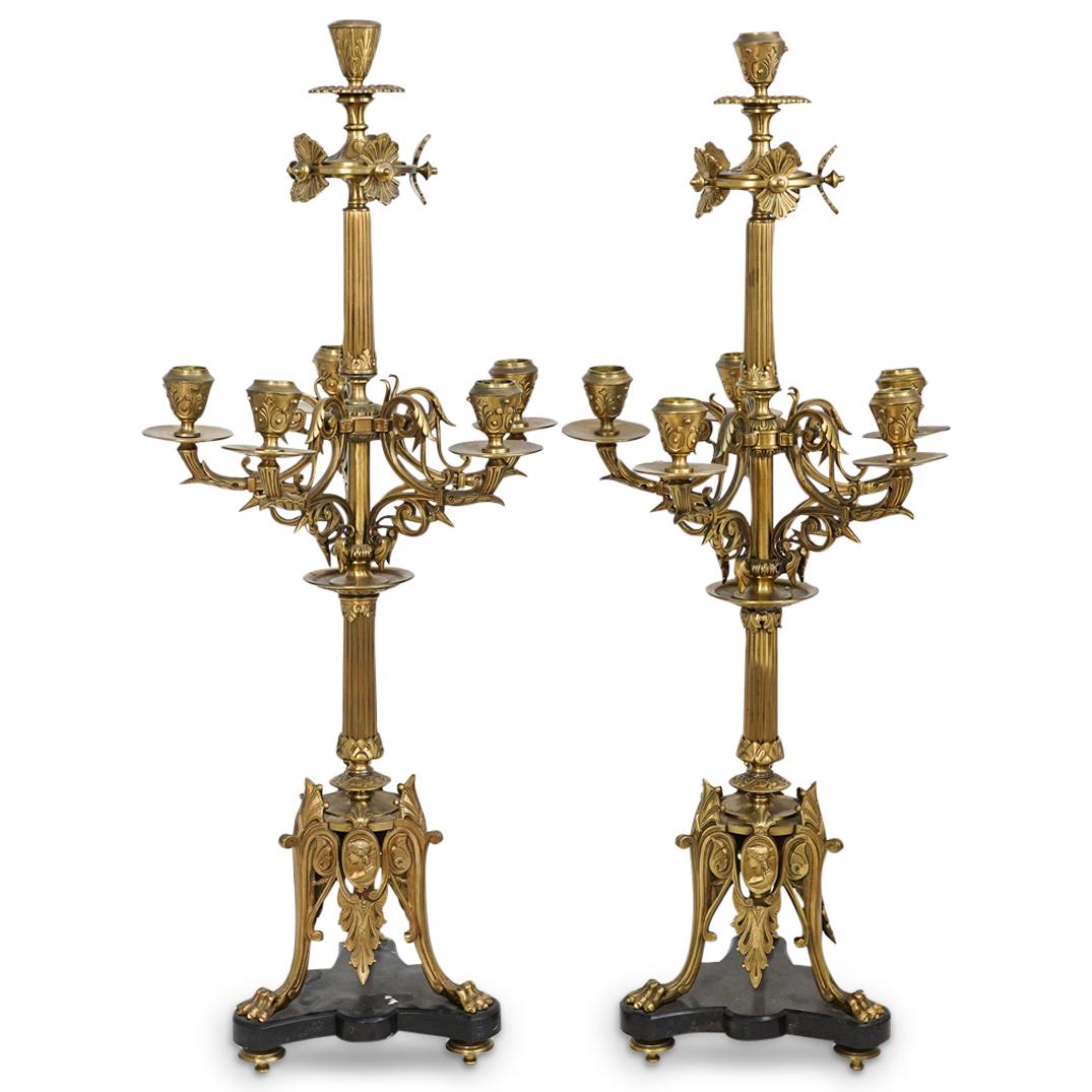 Pair of French Gilt Bronze Candelabra (1 of 8)