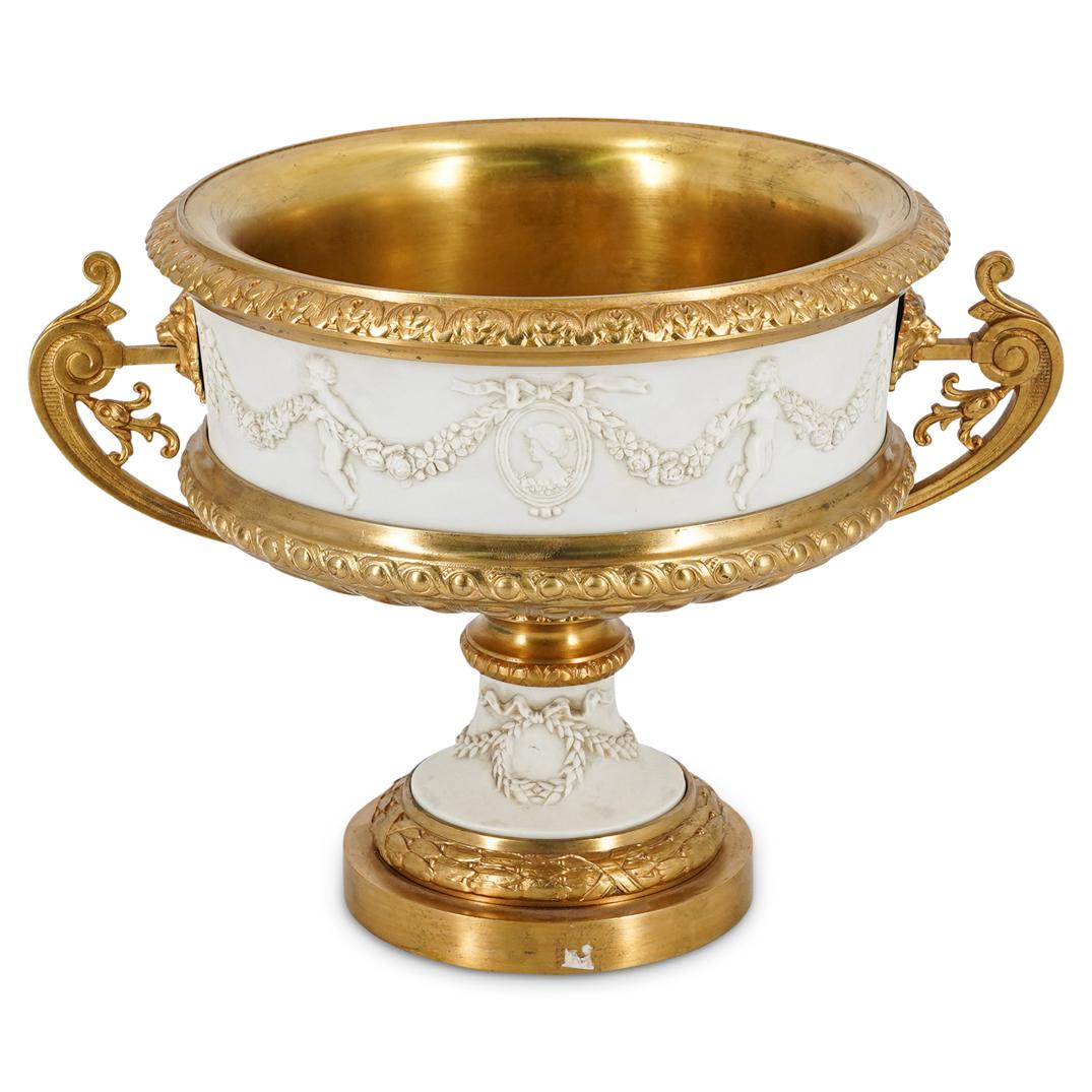 19th Cent. Gilt Bronze & White Bisque Tazza Centerpiece (1 of 6)