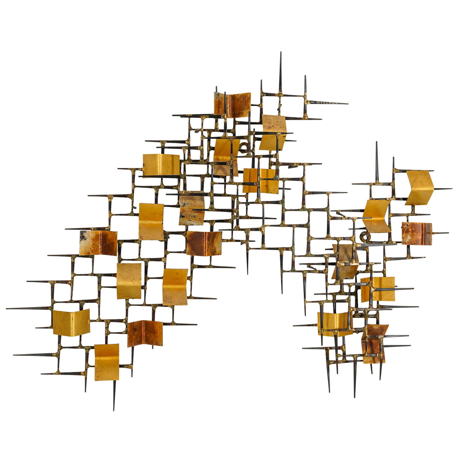Syd Godfrey (American) Brutalist Copper & Iron Wall (1 of 8)