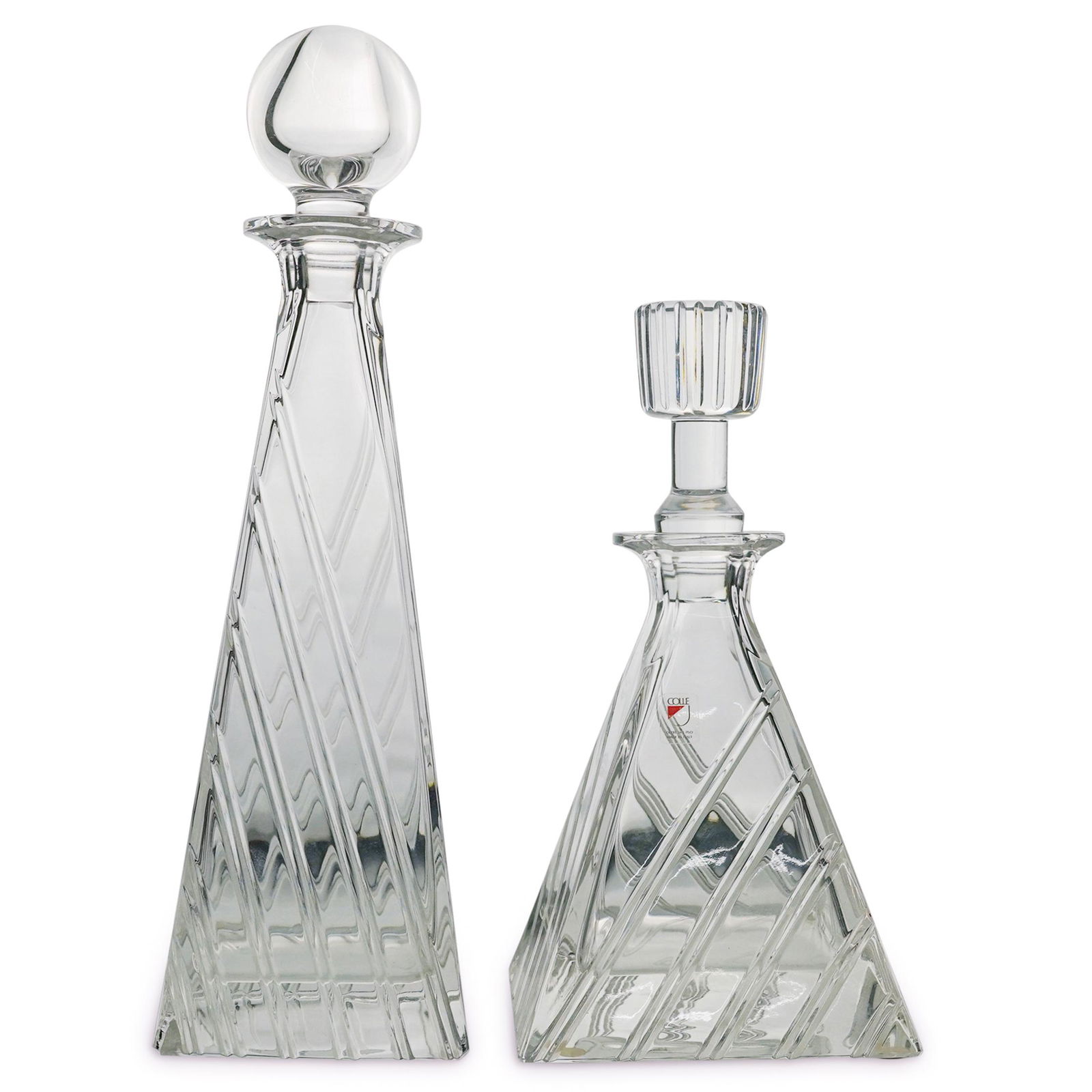 (2 Pc) Italian Colle Modern Italian Crystal Decanters (1 of 11)