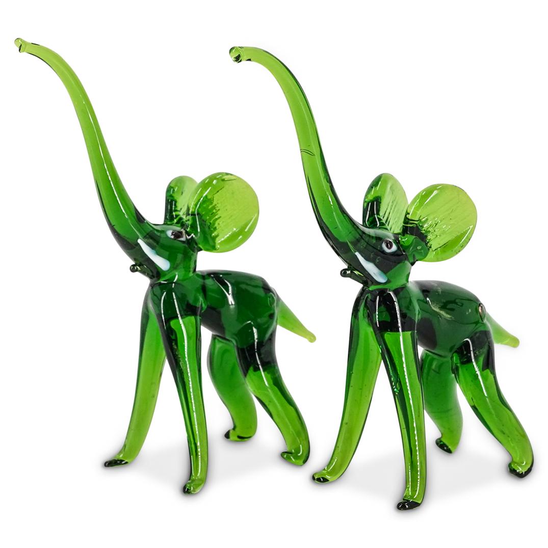 (2 Pc) Murano Glass Elephants (1 of 5)