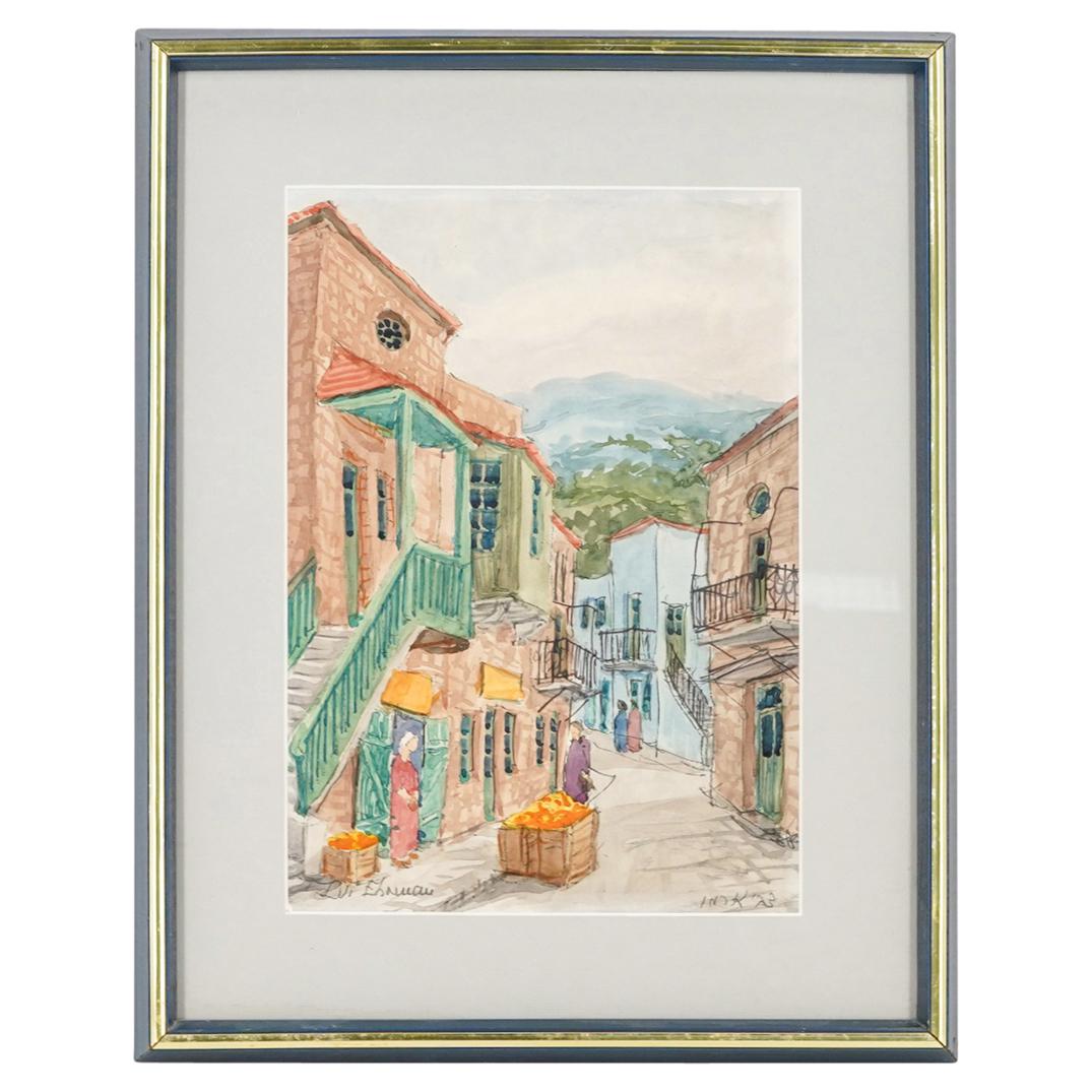 Zvi Ehrman (1903 -1993) Watercolor on Paper Painting (1 of 8)