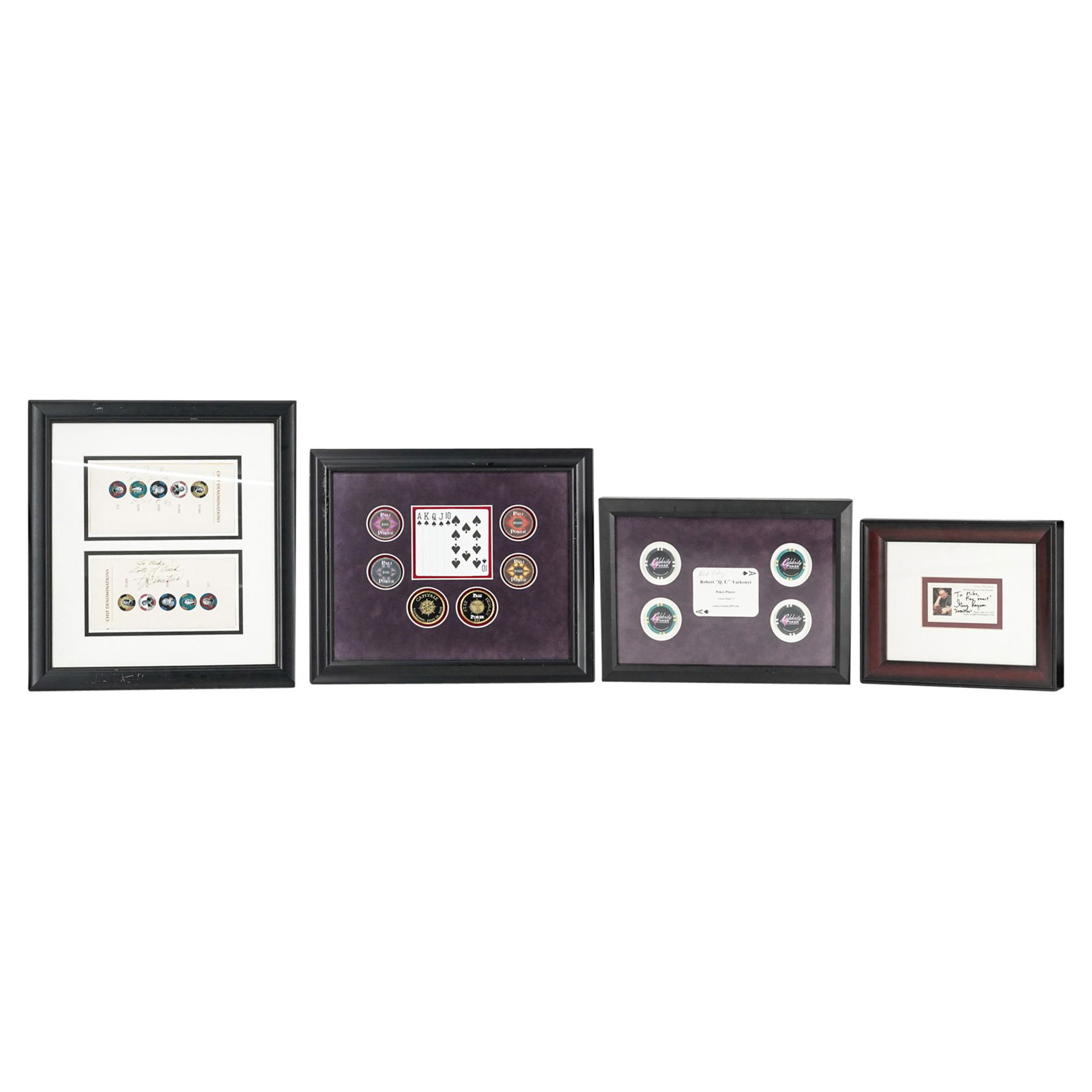 (4 Pc) Lot of Signed Poker Collectables (1 of 11)