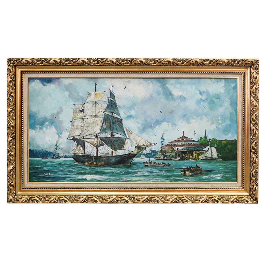 Nautical Oil On Canvas Signed Juhl Evans (1 of 9)