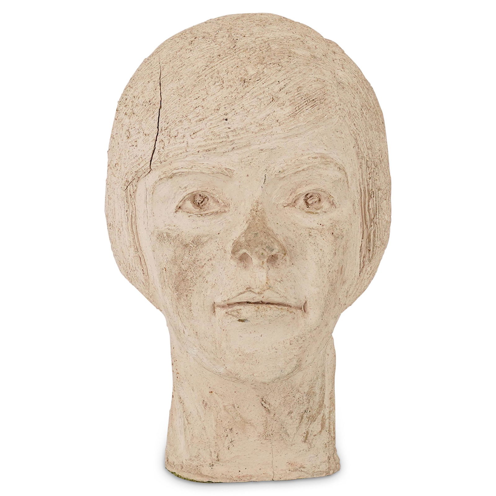 Mid-Century Signed Clay Bust Head Sculpture (1 of 6)