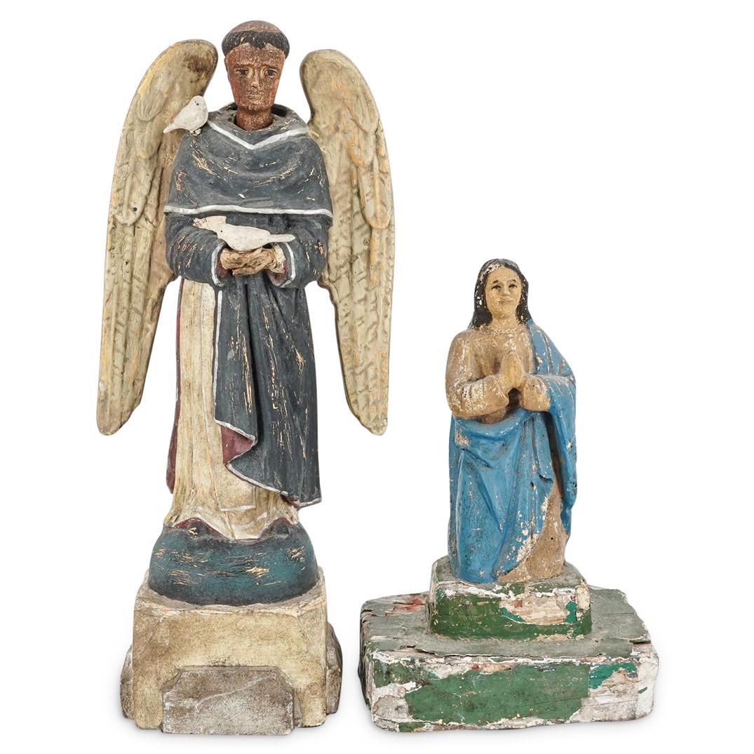 (2 Pc) Painted Religious Figures (1 of 10)