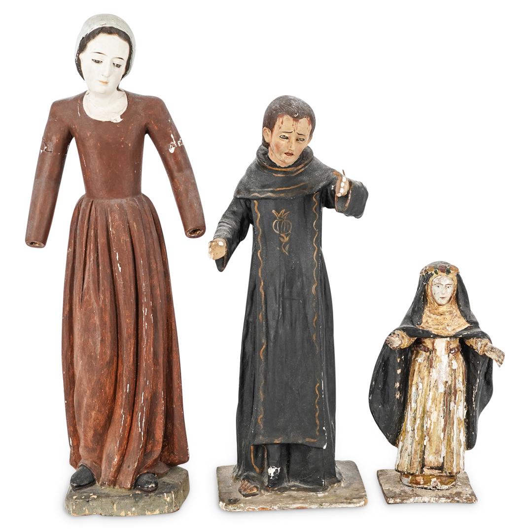 (3 Pc) Wooden Religious Figures (1 of 9)