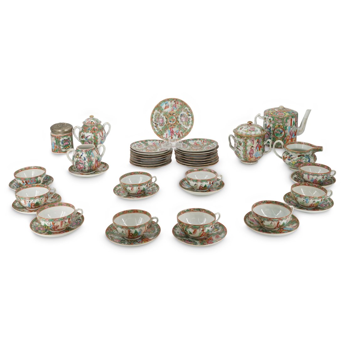 (35 Pc) Rose Medallion Tea Set (1 of 8)