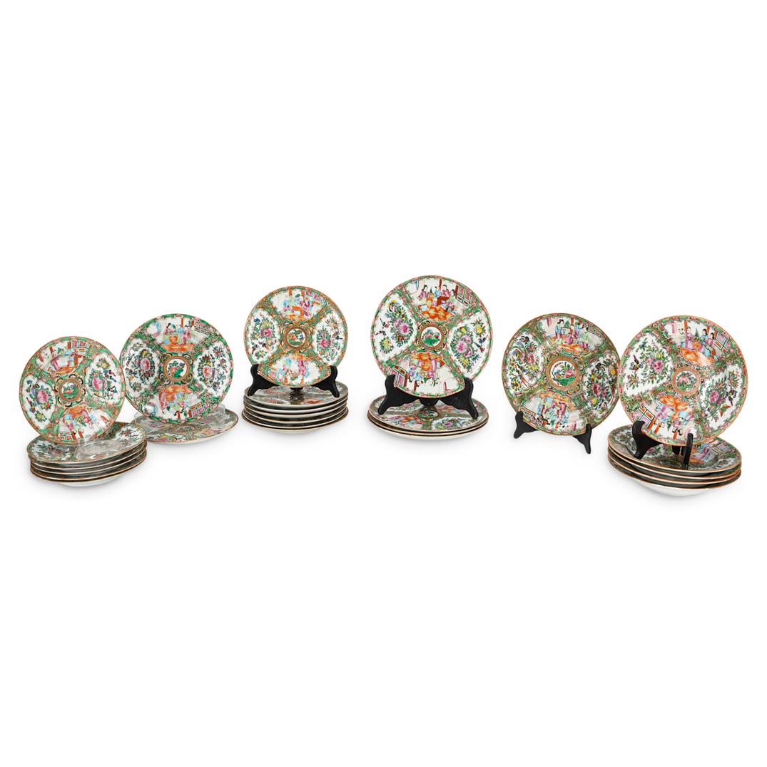 (26 Pc) Rose Medallion Plate Lot (1 of 7)