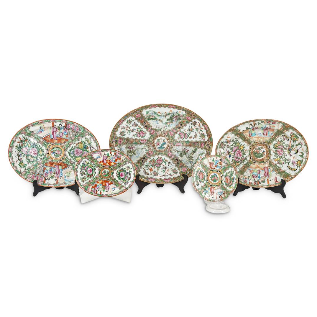 (5 Pc) Rose Medallion Platter Lot (1 of 10)