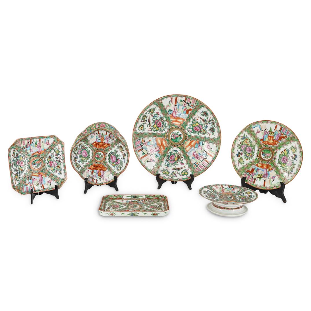 (6 Pc) Rose Medallion Serving Dish Lot (1 of 13)