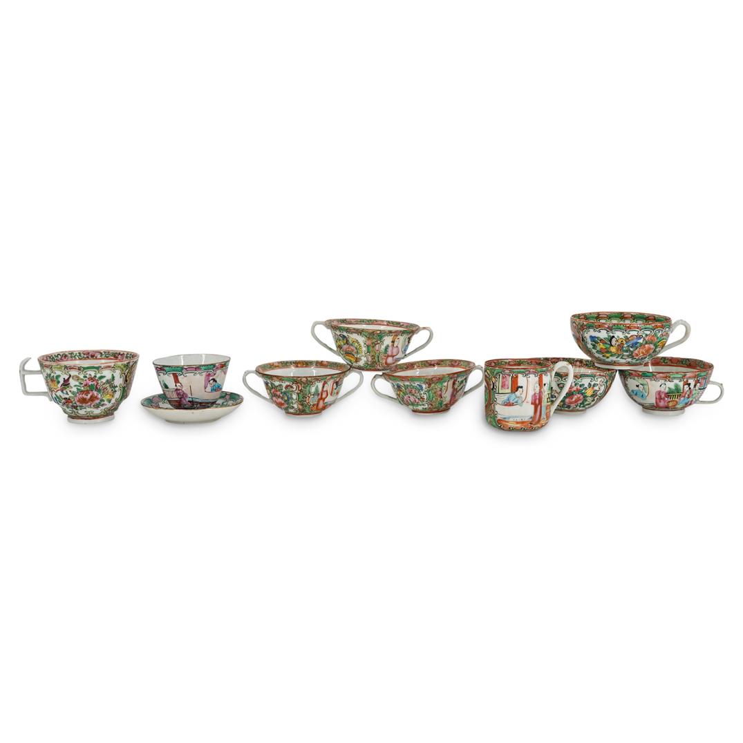(10 Pc) Rose Medallion Vessel And Saucer Lot (1 of 12)