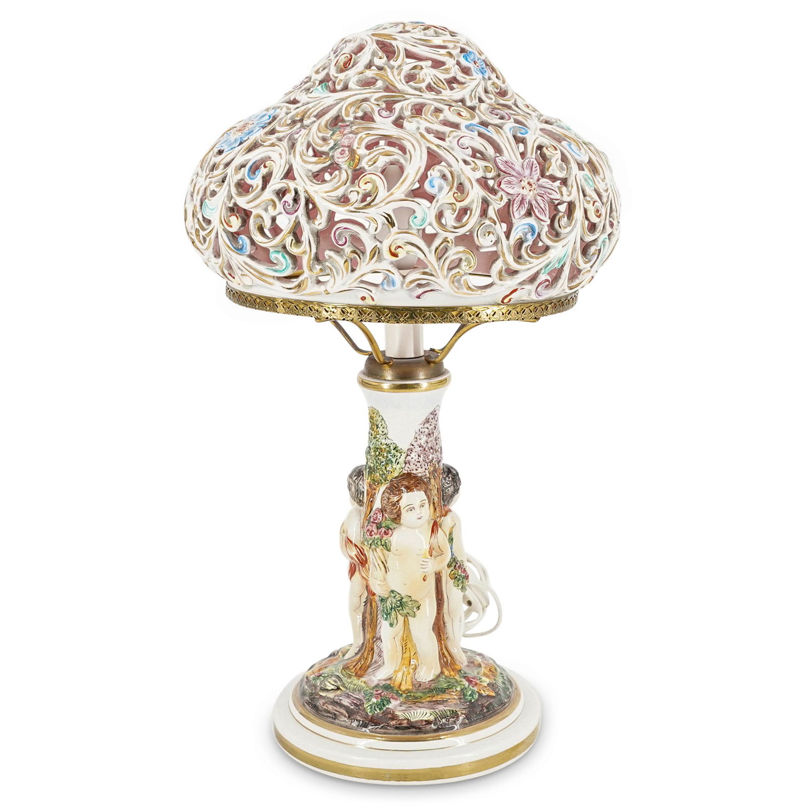 Italian Capodimonte Porcelain Table Lamp (1 of 6)