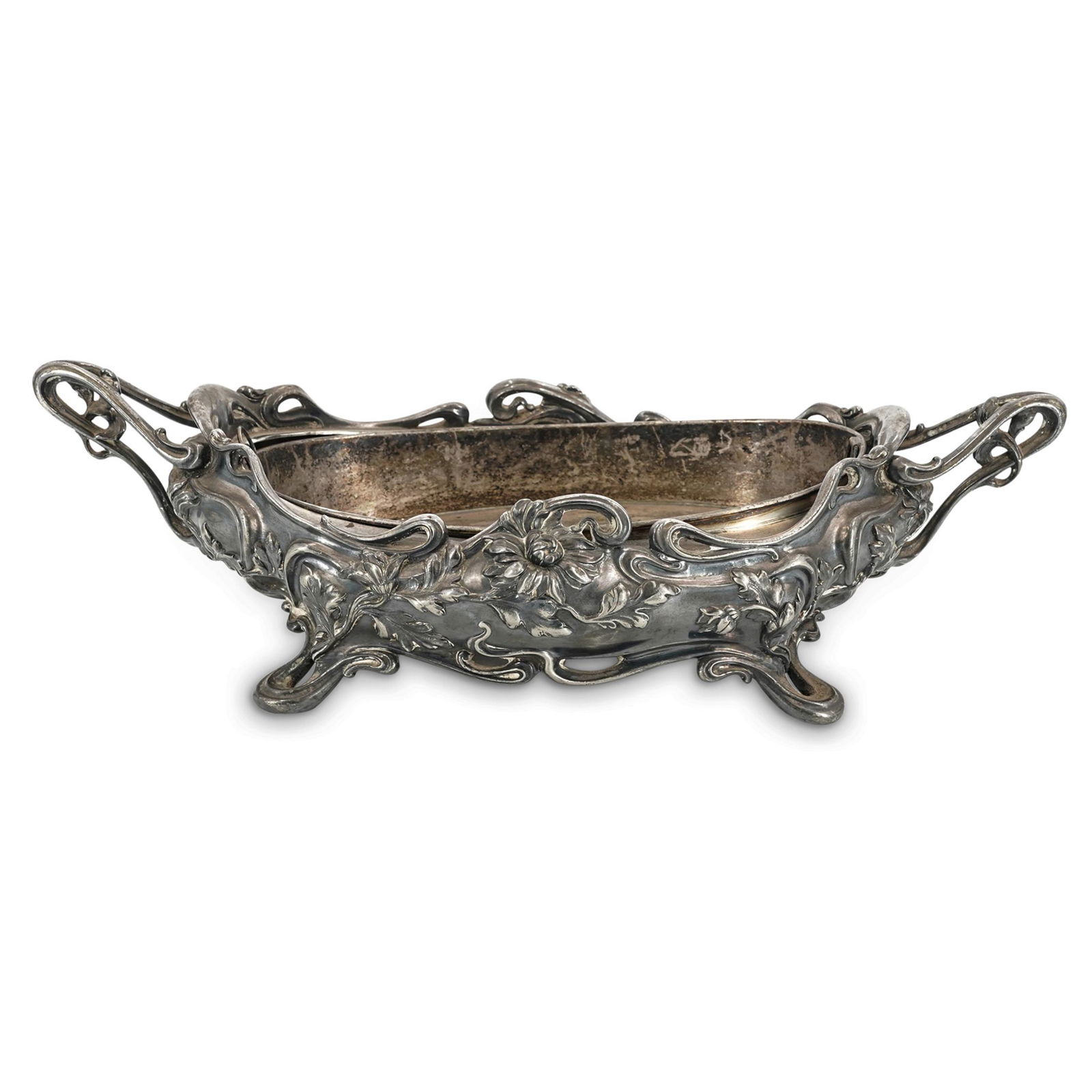 Victor Saglier Art Nouveau Silver Plated Planter (1 of 7)