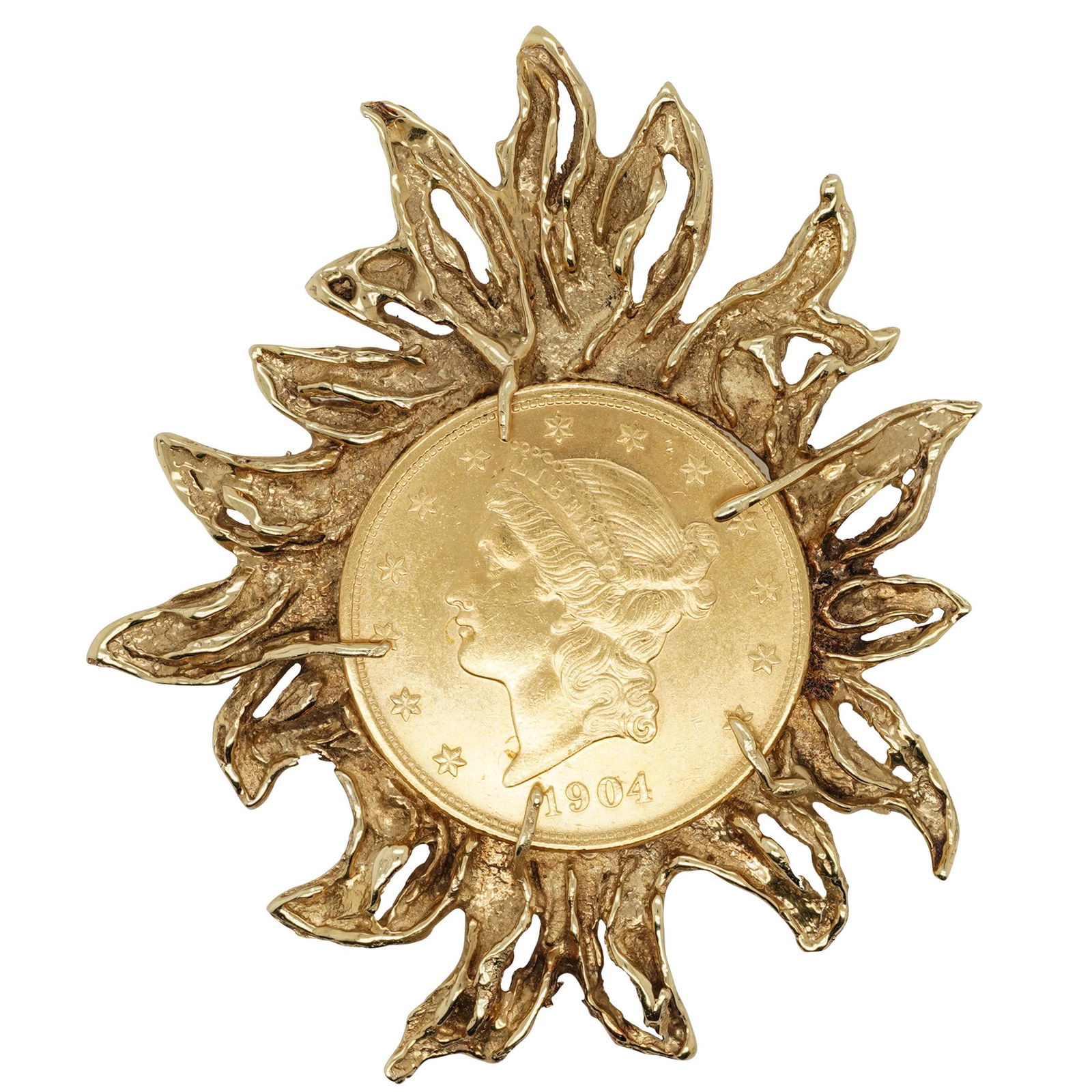 1904 US $20 Gold Liberty Head 14K Pendant (1 of 2)