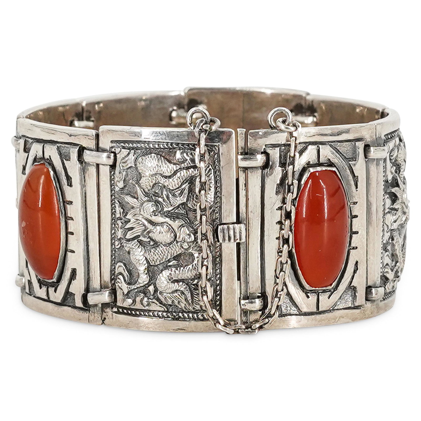 Antique Chinese Sterling Silver Art Deco Bracelet (1 of 6)